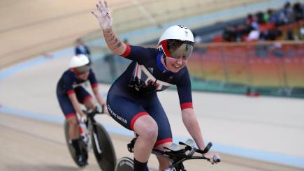 Great Britain's Katie Archibald during the Women's Team Pursuit Qualifying at the Rio Olympic Velodrome on the sixth day of the Rio Olympics Games Brazil