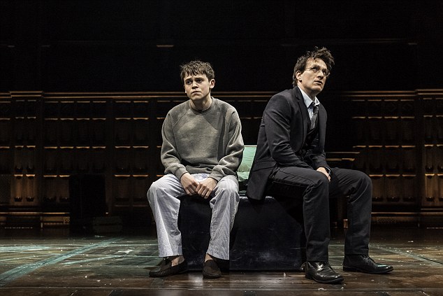 Left Sam Clemmett as Albus Potter and Jamie Parker as Harry Potter in the two-part blockbuster play