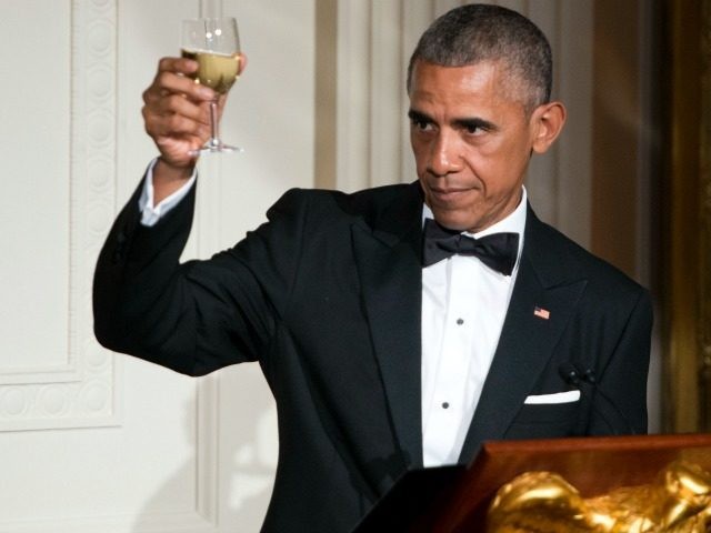 President Obama makes a toast in honor of Prime Minister Lee Hsien Loong in the East Room of the White House in Washington DC on Tuesday