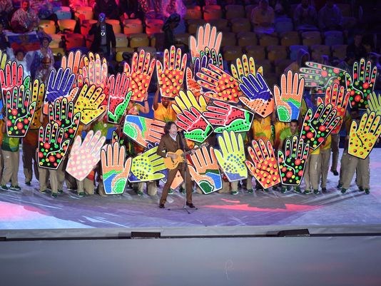 Lenine performs during the closing ceremony for the Rio 2016 Summer Olympic Games at Maracana