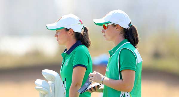 Leona Maguire with her sister Lisa as caddie. Pic INPHO  James Crombie