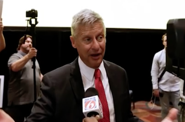 Libertarian presidential candidate Gary Johnson