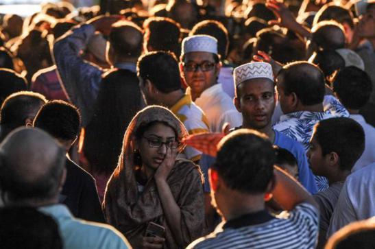 Locals gather the place where the incident took place