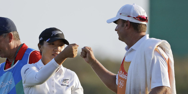 Lydia Ko is on the charge during the third round of the Olympics