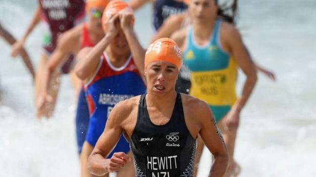 MATTHIAS HANGST  GETTY IMAGES 
 
   Andrea Hewitt finished seventh in the triathlon