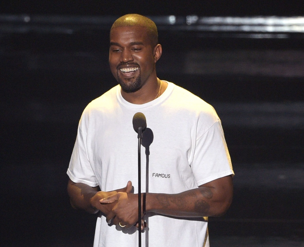 Kanye West speaks Sunday night during the 2016 MTV Video Music Awards at Madison Square Garden