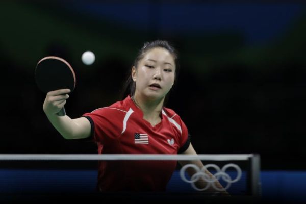 Lily Zhang of United States plays against Suh