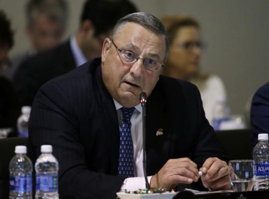 Maine Gov. Paul Le Page speaks during a conference