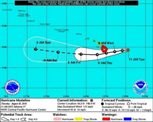 Hawaii Island prepares for possible effects of Tropical Storm Madeline