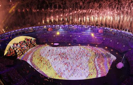 Fireworks are seen over Maracana Stadium during the opening ceremony at the 2016 Summer Olympics in Rio de Janeiro Brazil Friday Aug. 5 2016