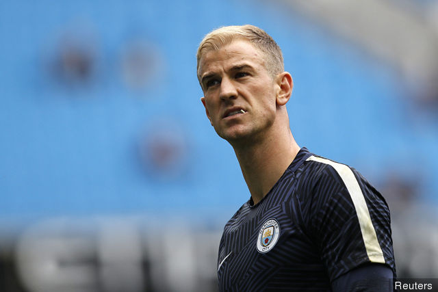 Manchester City's Joe Hart during the warm