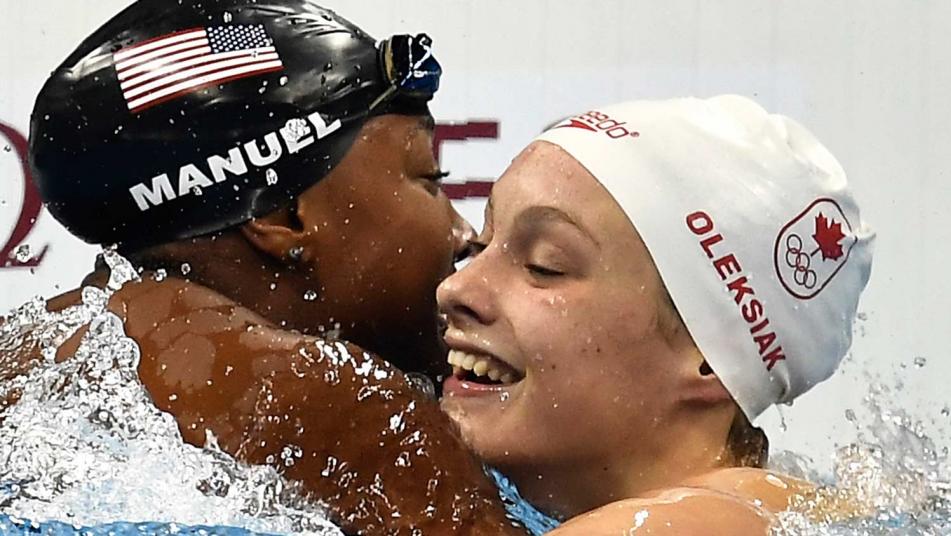 Simone Manuel and Penny Oleksiak