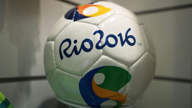 Rio Olympics soccer ball closeup