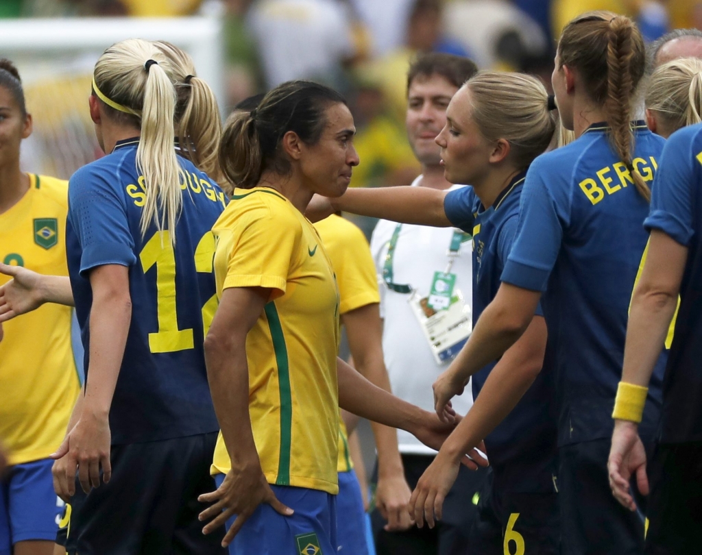 Marta centre was reduced to tears after Brazil’s elimination Barbara Walton  EPA