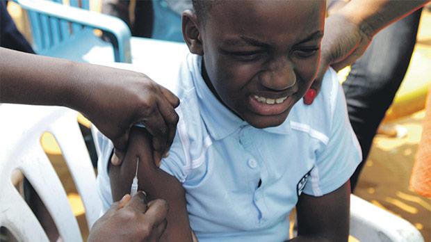 A Congolese child is vaccinated during an emergency campaign of vaccination against yellow fever in the Kisenso district of the Democratic Republic of Congo’s capital Kinshasa