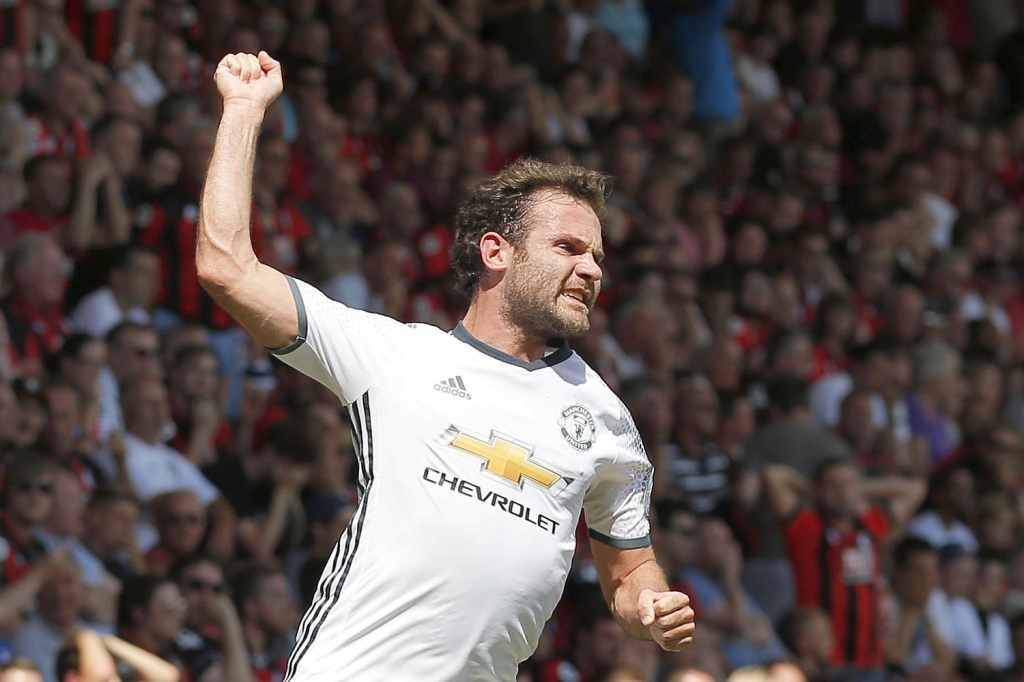 Mata celebrates after breaking the deadlock just before the half-time interval Andrew Couldridge  Reuters