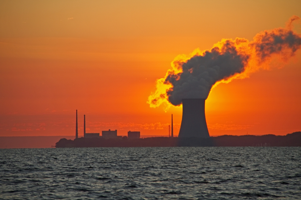 Sunrise at nuclear plant