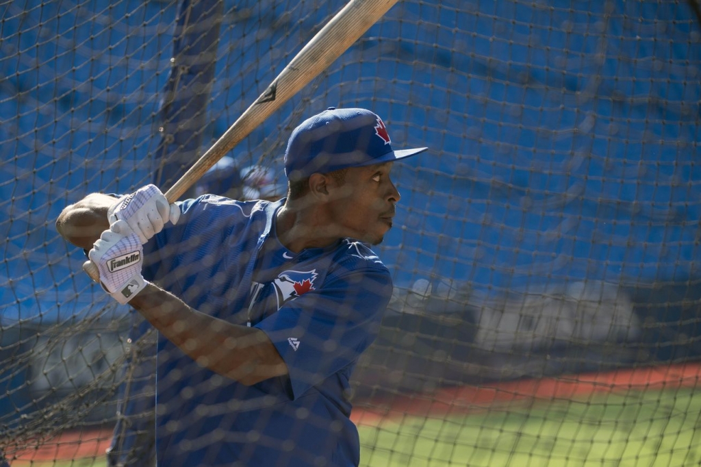 Melvin Upton Jr. in his new uniform- Nick Turchiaro-USA TODAY Sports