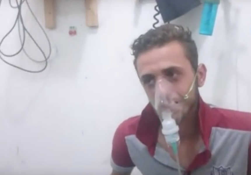 Syrian rescuers allege chlorine gas dropped on town near where a Russian helicopter was shot down