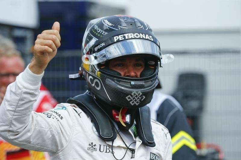 Mercedes Nico Rosberg reacts after qualification. REUTERS  Ralph Orlowski