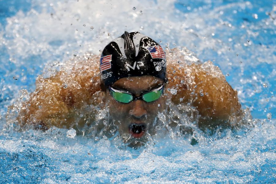 Michael Phelps during 200m butterfly final on Tuesday