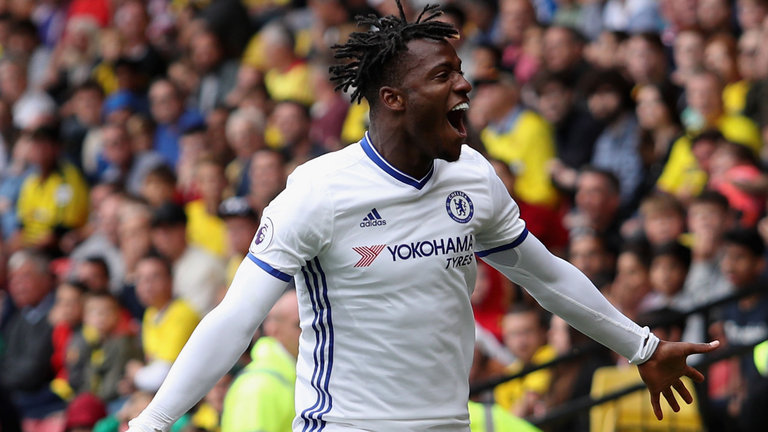 Michy Batshuayi scored his first Premier League goal for Chelsea against Watford on Saturday