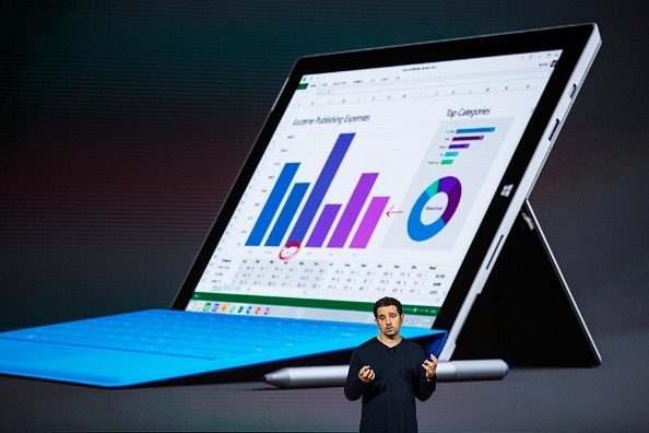 Microsoft Corporate Vice President Panos Panay introduces a new tablet titled the Microsoft Surface Pro 4 at a media event for new Microsoft products