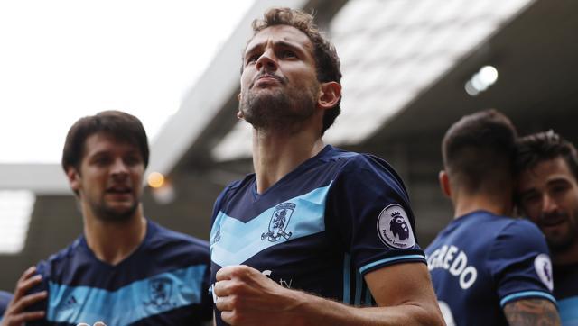 Middlesbrough's Christian Stuani celebrates scoring their first goal