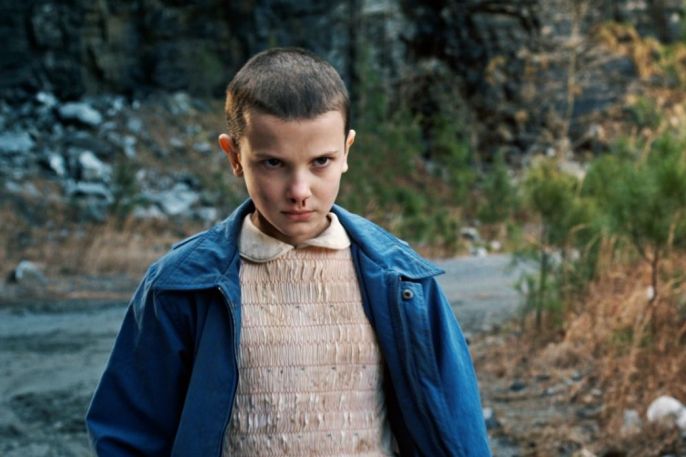 Millie Bobby Brown as Eleven on Netflix's hot show'Stranger Things