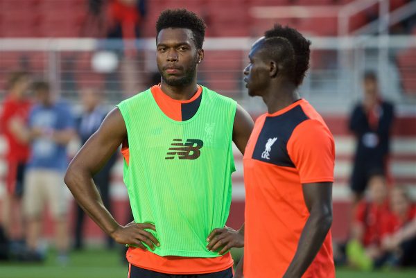 Liverpool's Daniel Sturridge and Sadio Mane during a training session ahead of the International Champions Cup 2016 game against AC Milan on day nine of the club's USA Pre-season Tour at the Levi's