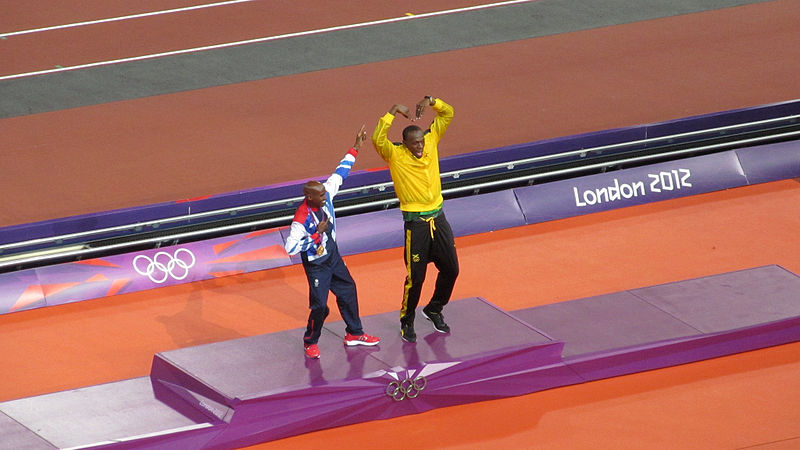 Mo and Usain were celebrating yet again this weekend. Image Wikimedia Commons  Steven Lewarne