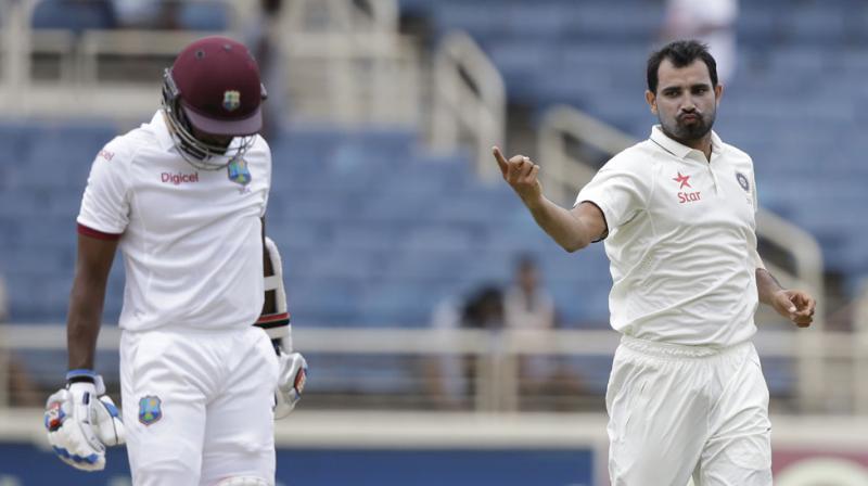 Mohammed Shami was India’s pick of the bowlers as he dismissed Marlon Samuels and Darren Bravo