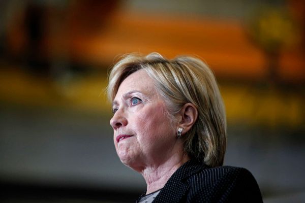 Democratic presidential nominee Hillary Clinton delivers a speech