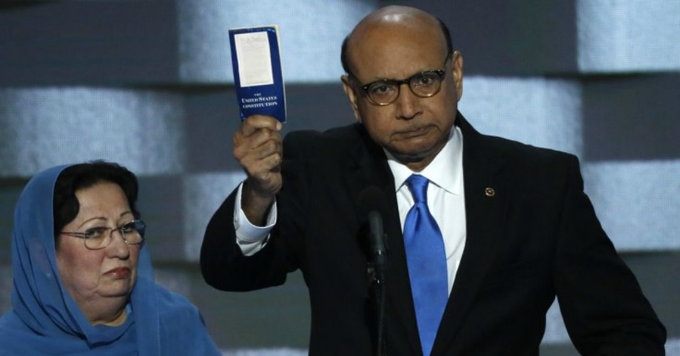 Ghazala and Khizr Khan at the Democratic National Convention