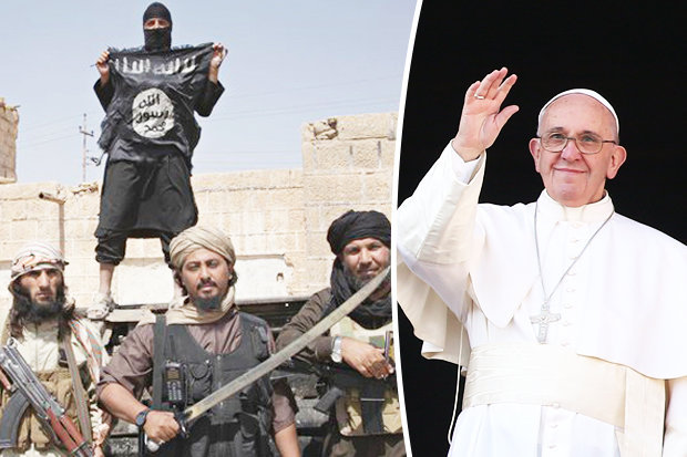 NC  GETTY    
     WARNING Islamic State fighters warned Pope Francis its fight is religious