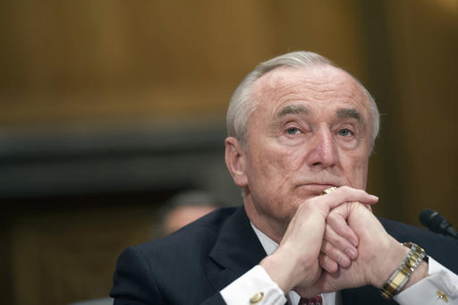 City Police Commissioner William Bratton listening while testifying on Capitol Hill in Washington before the Senate Homeland Security and Government Affairs Committee hearing on the frontline response