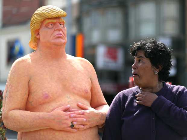 Naked Donald Trump Statue draws crowds and mockery