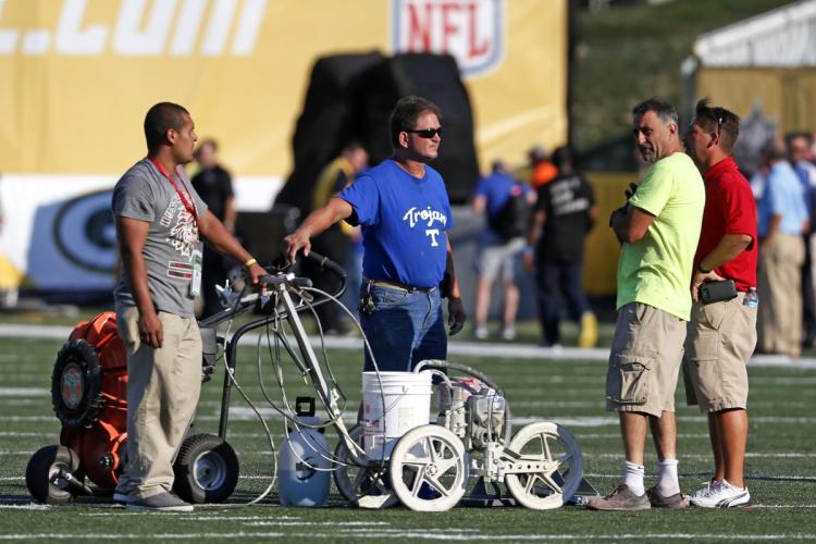 The wrong type of paint may have been used on the turf setting off a chain of events that lead to the eventual cancellation of the game