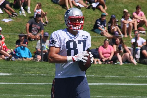 New England Patriots tight end Rob Gronkowski made several nice catches during practice