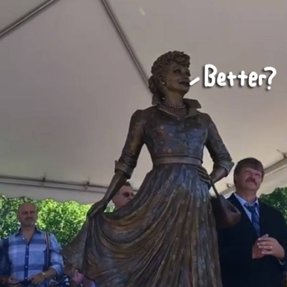 Lucille Ball's Hometown Replaces 'Scary Lucy' Statue With A New & Improved Sculpture Of The Comedienne -- LOOK!