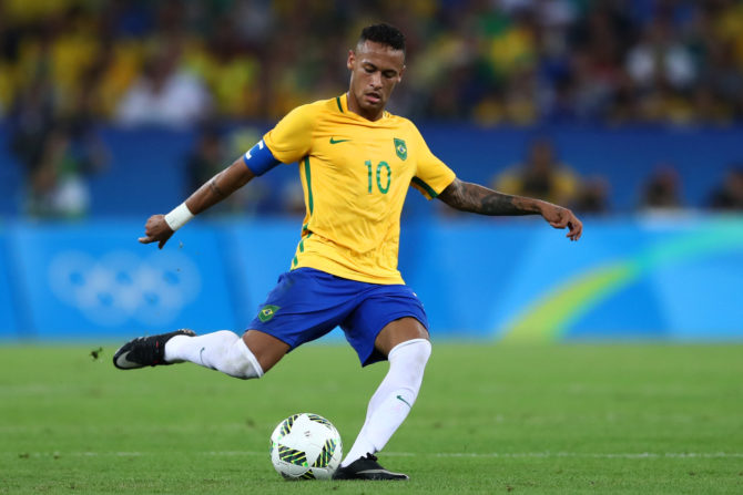 Neymar put Brazil 1-0 up with a stunning free-kick