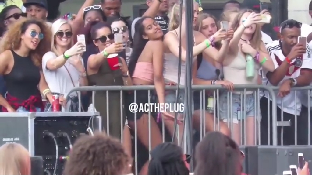 Footage of the young teenager dancing at the festival shows the President's daughter enjoying herself