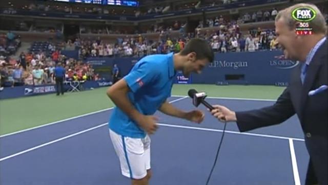 Djokovic does his best Phil Collins impersonation