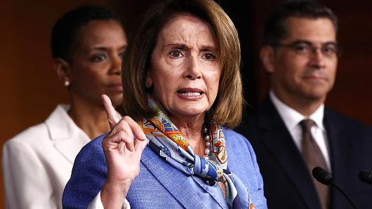 House Democratic Leader Nancy Pelosi speaks during a press conference at the U.S. Capitol