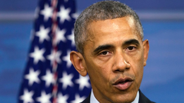 U.S. President Barack Obama speaks during a news conference after attending a National Security Council Meeting on efforts to counter ISIS on Thursday in Washington