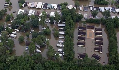 Scenes like this one of flooded homes in Amite La. could be seen in many parts of the state. In 48 hours some places were inundated by nearly two feet of rain