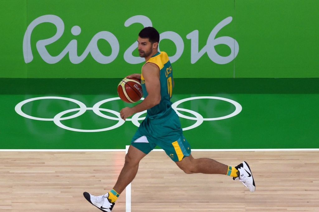 Australia's guard Kevin Lisch  in Group A basketball match between Serbia and Australia in Rio de Janeiro