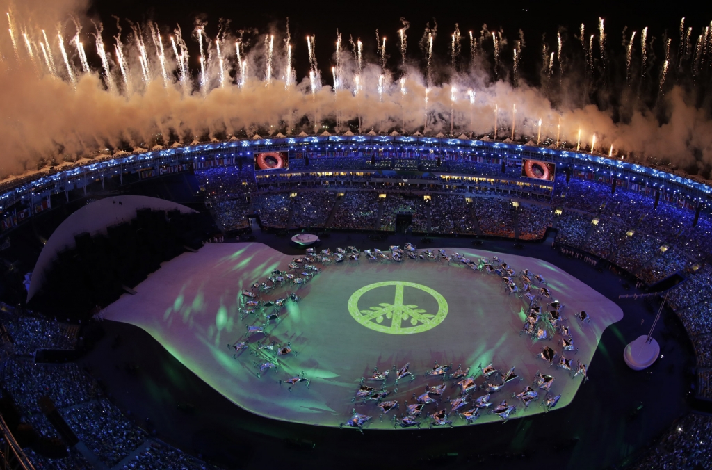 Fireworks are seen over Maracana Stadium during the opening ceremony at the 2016 Summer Olympics in Rio de Janeiro Brazil Friday Aug. 5 2016