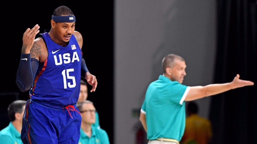 Carmelo Anthony helps US avoid big upset vs. Australia