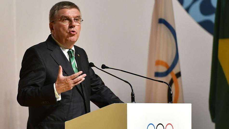 IOC President Bach speaks in Rio